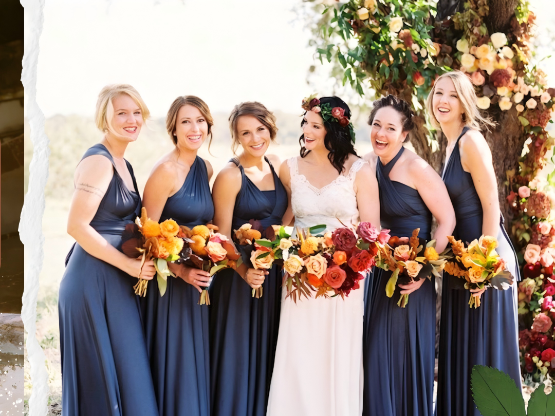 how to choose bridesmaid dresses for multiple body types Rust Orange Convertible Dress For Bridesmaids main image 0
