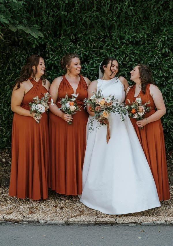 72Styles Burnt Orange Multiway Infinity Dress For Bridesmaids