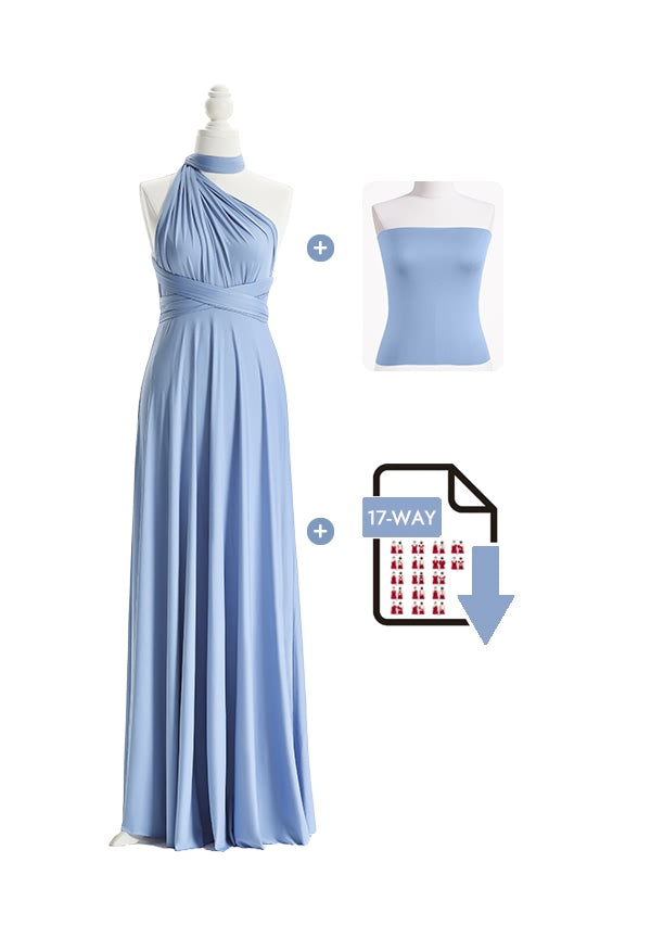 72 Styles Dusty Blue Multiway Convertible Infinity Dress Free Bandeau and Tutorials