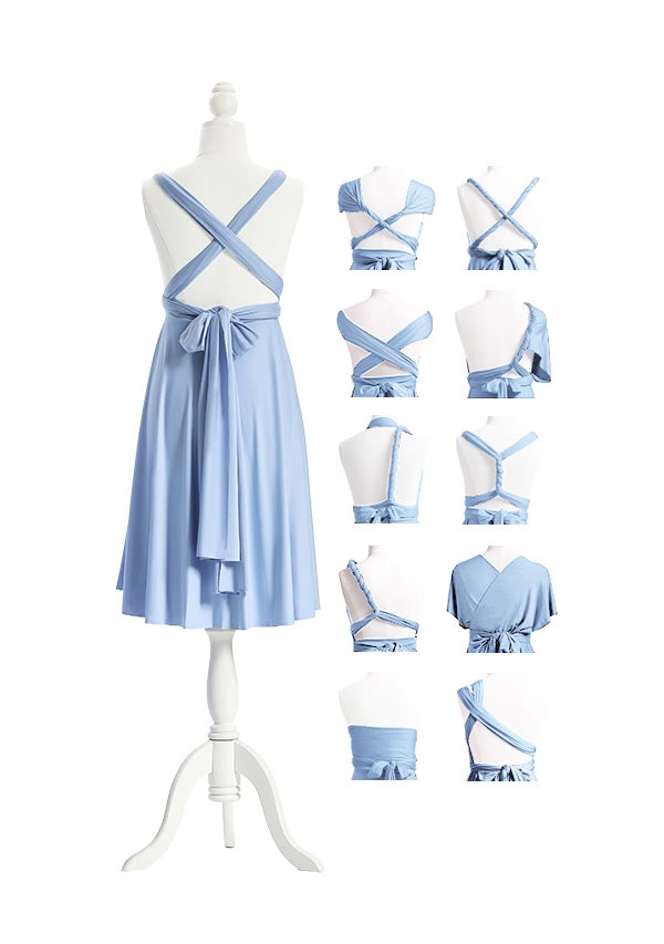 72 Styles Dusty Blue Short Multiway Convertible Infinity Dress Back Styles