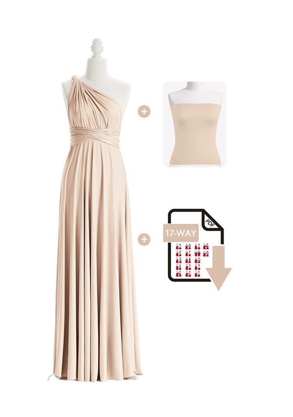 72Styles Champagne Short Multiway Infinity Dress Free Bandeau and Tutorials