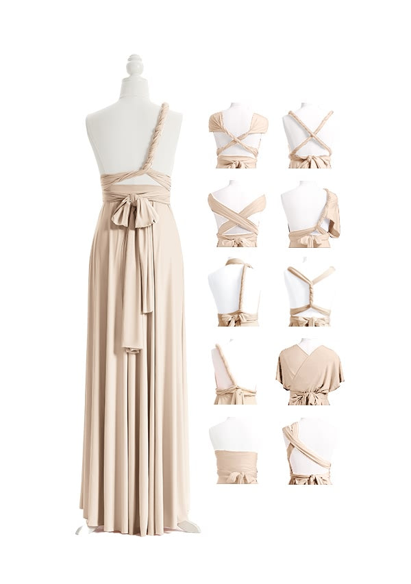 72Styles Champagne Long Multiway Infinity Dress Back Styles