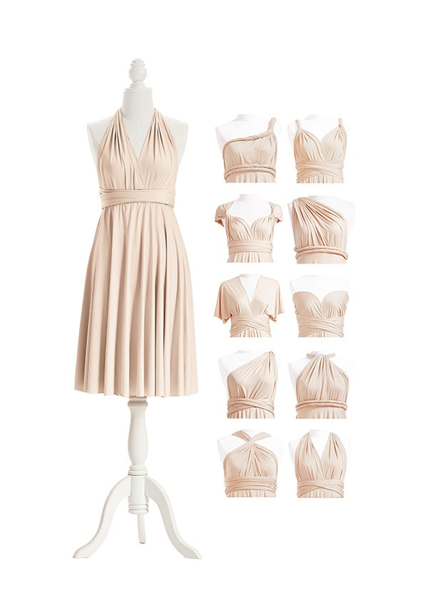 72Styles Champagne Short Multiway Infinity Dress