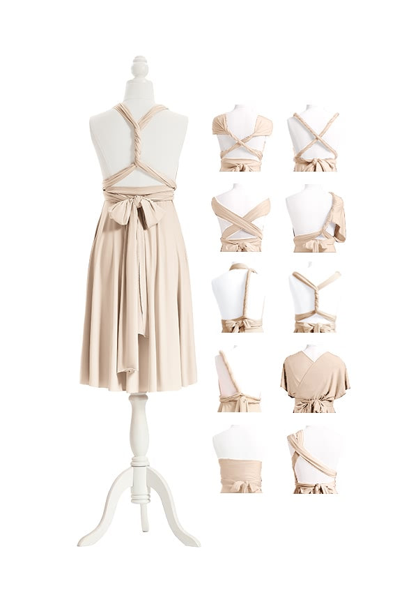 72Styles Champagne Short Multiway Infinity Dress Back Styles