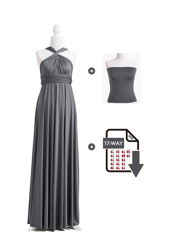 72Styles Charcoal Grey Infinity Dress Free Bandeau and Tutorials
