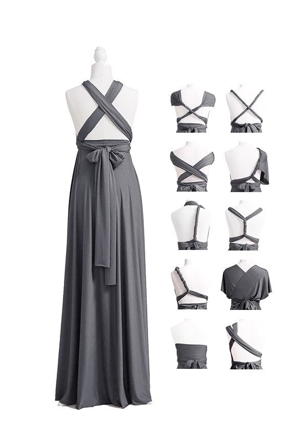 72Styles Charcoal Grey Maxi Infinity Dress Back Styles