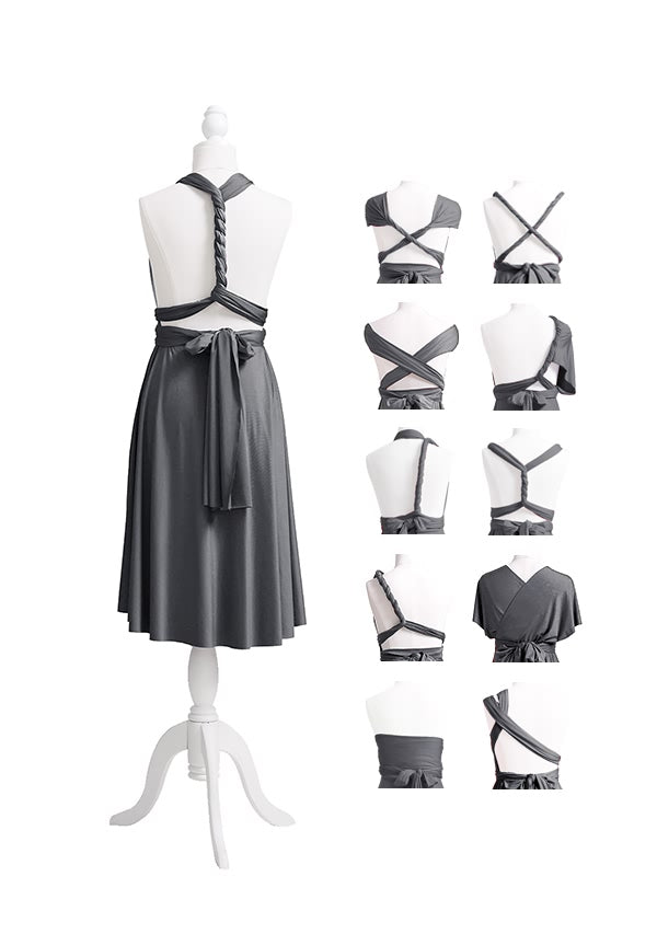 72Styles Charcoal Grey Midi Infinity Dress Back Styles