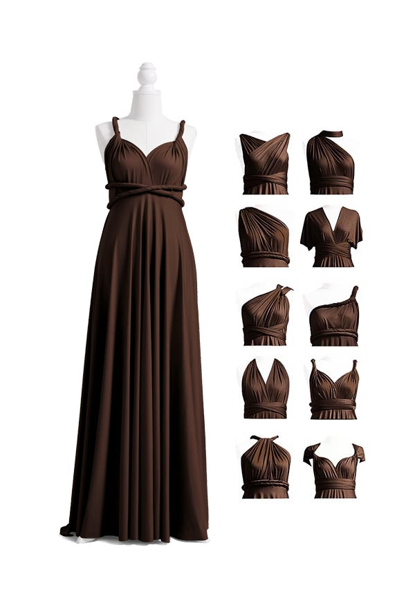 72Styles Dark Brown Maxi Infinity Dress