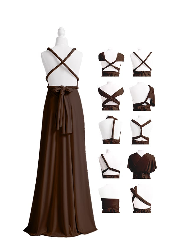 72Styles Dark Brown Maxi Infinity Dress Back Styles
