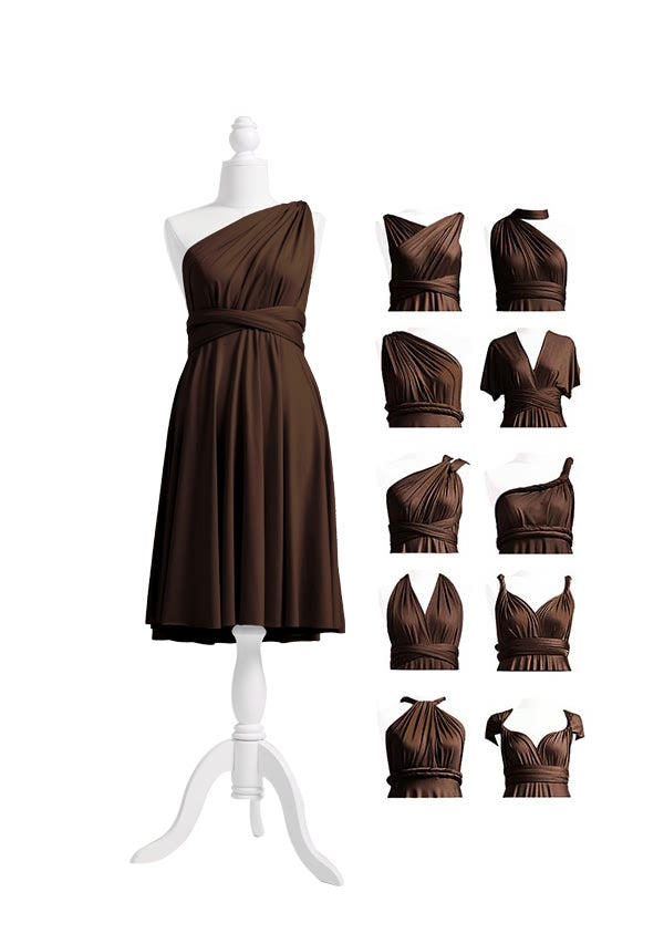 72Styles Dark Brown Midi Infinity Dress