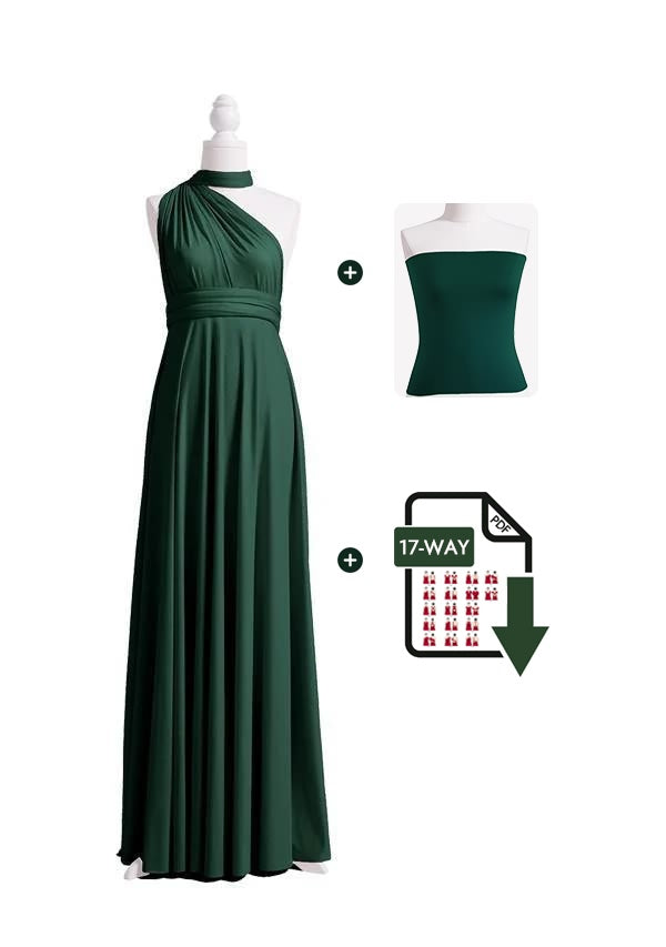 Dark Green Multiway Infinity Dress Free Bandeau and Tutorials
