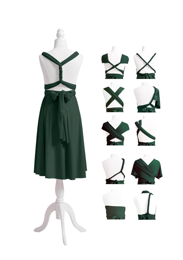 Dark Green Midi Multiway Infinity Dress Back Styles