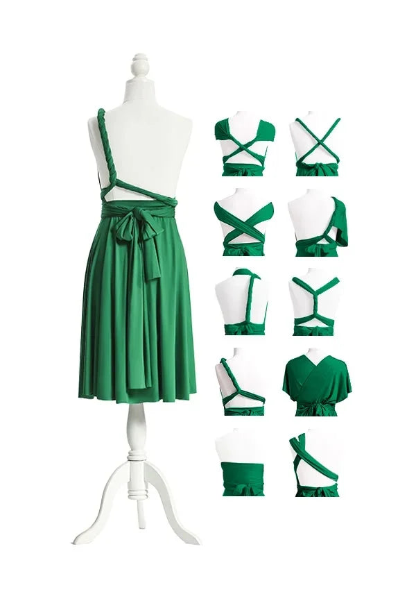 72Styles Emerald Green Short Multiway Infinity Dress Back Styles