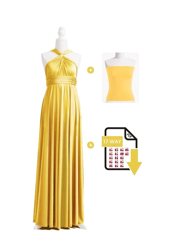 Gold Yellow Multiway Convertible Infinity Dress Bandeau and Tutorials