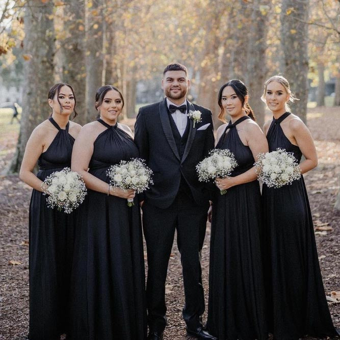 72Styles Infinity Dress Black for Bridesmaids
