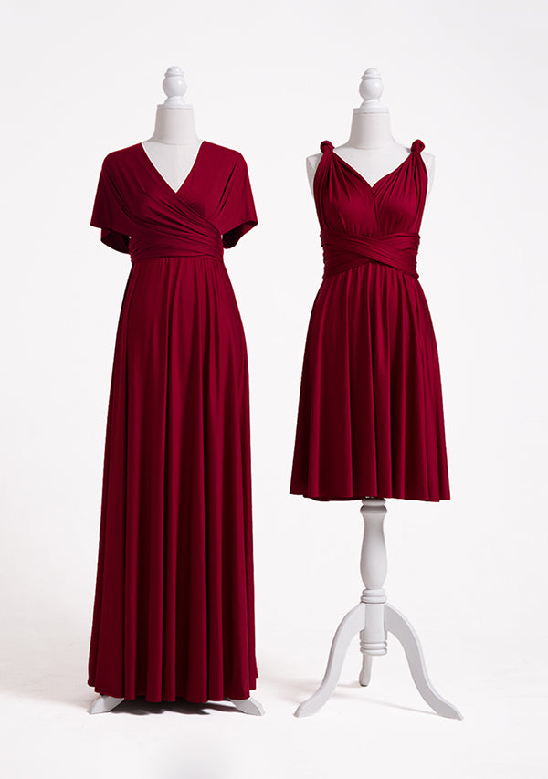 Burgundy Multiway Bridesmaid Dresses, Plus Size, 100+ Colors, 100+ Styles