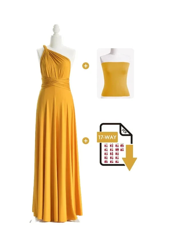 72Styles Mustard Yellow Multiway Infinity Dress Free Bandeau and Tutorials