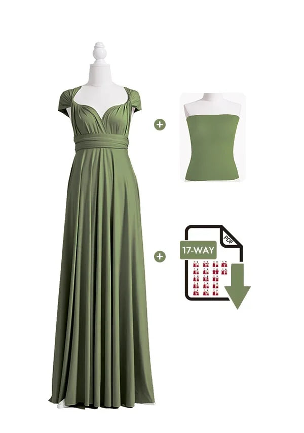 72Styles Olive Green Multiway Infinity Dress Free Bandeau and Tutorials