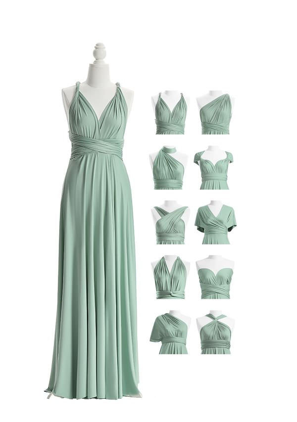 72Styles Sage Green Long Multiway Infinity Dress