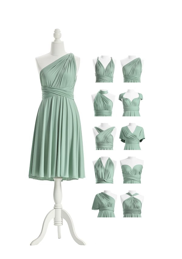 72Styles Sage Green Short Multiway Infinity Dress