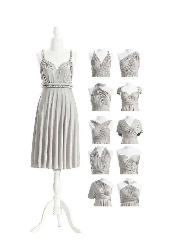 72Styles Silver Grey Short Multiway Infinity Dress