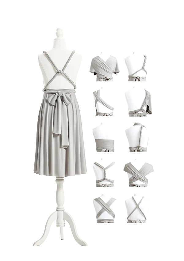 72Styles Silver Grey Short Multiway Infinity Dress Back Styles
