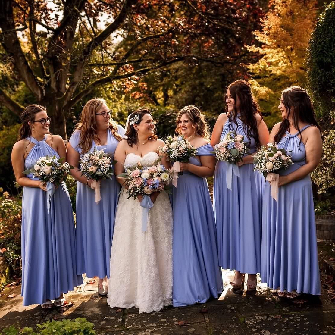 72styles Dusty Blue Infinity Bridesmaid Dress