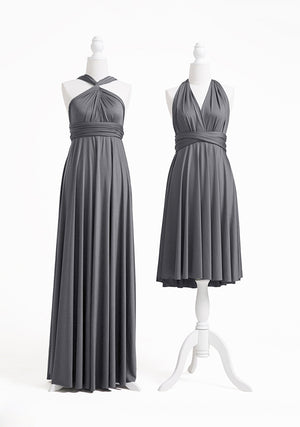 charcoal grey infinity dress Made in USA charcoal grey Infinity dress bridesmaid Convertible dress