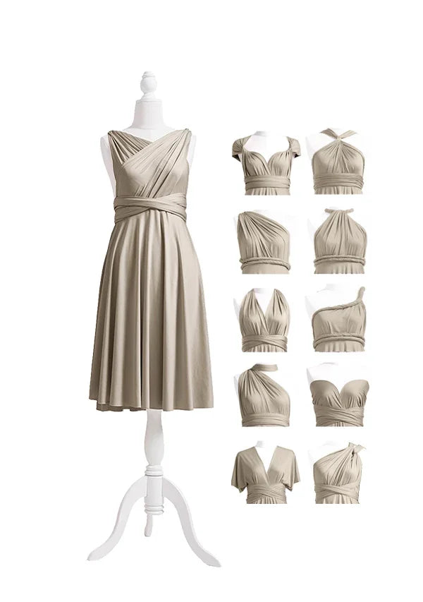 Taupe Multiway Wandelbares Infinity-Kleid