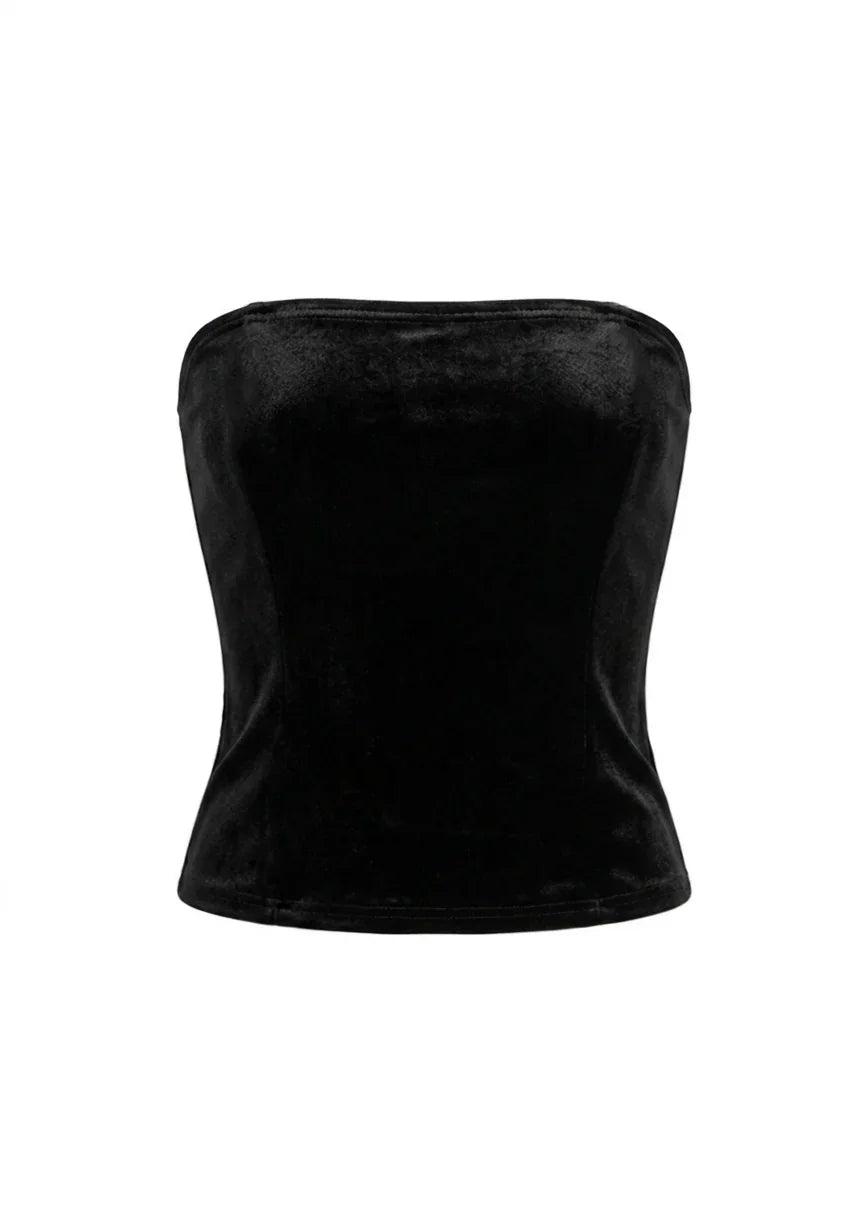Strapless Velvet Bandeau Tube Top for Infinity Convertible Multiway Dress