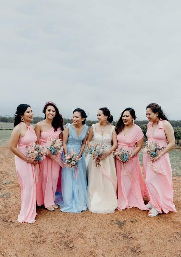 Blush Pink Multiway Infinity Bridesmaids Dress
