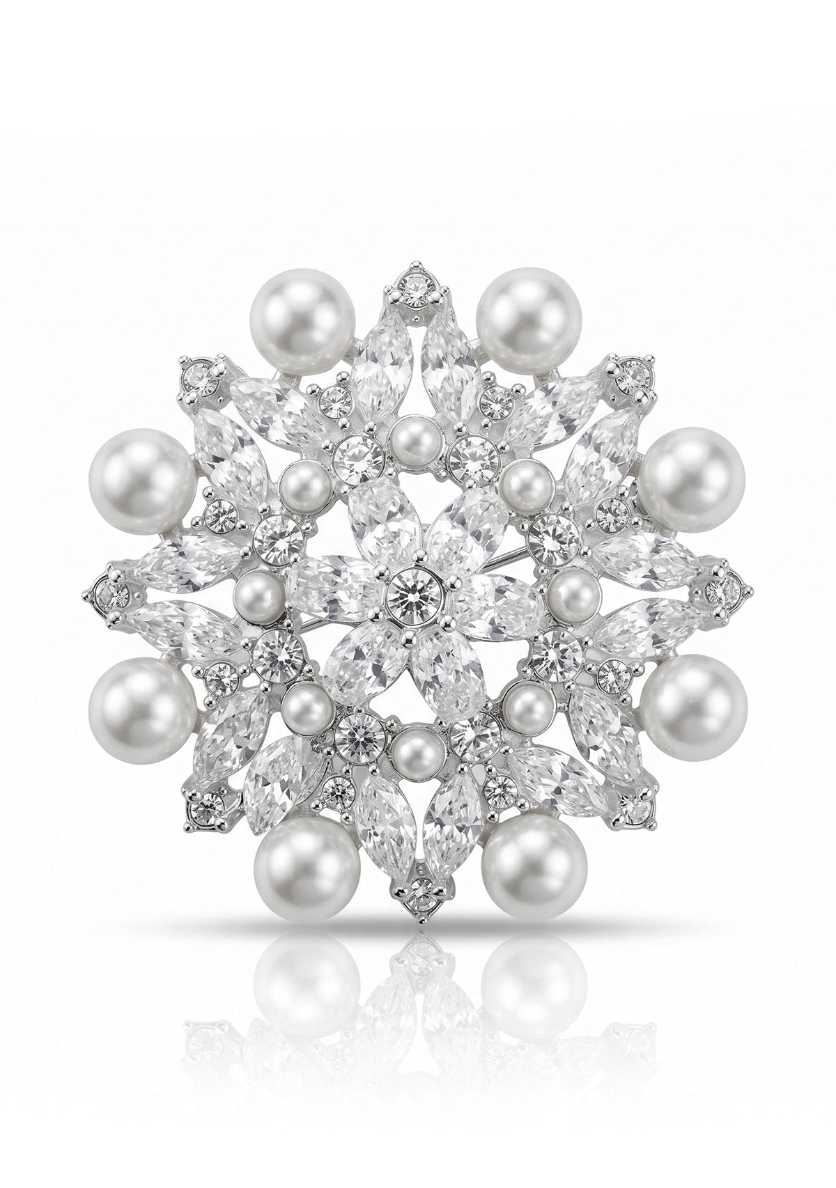 Pearl Rhinestone Floral Brooch for Infinity Dress
