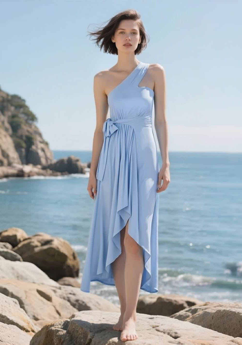 Dusty Blue Infinity Beach Dress