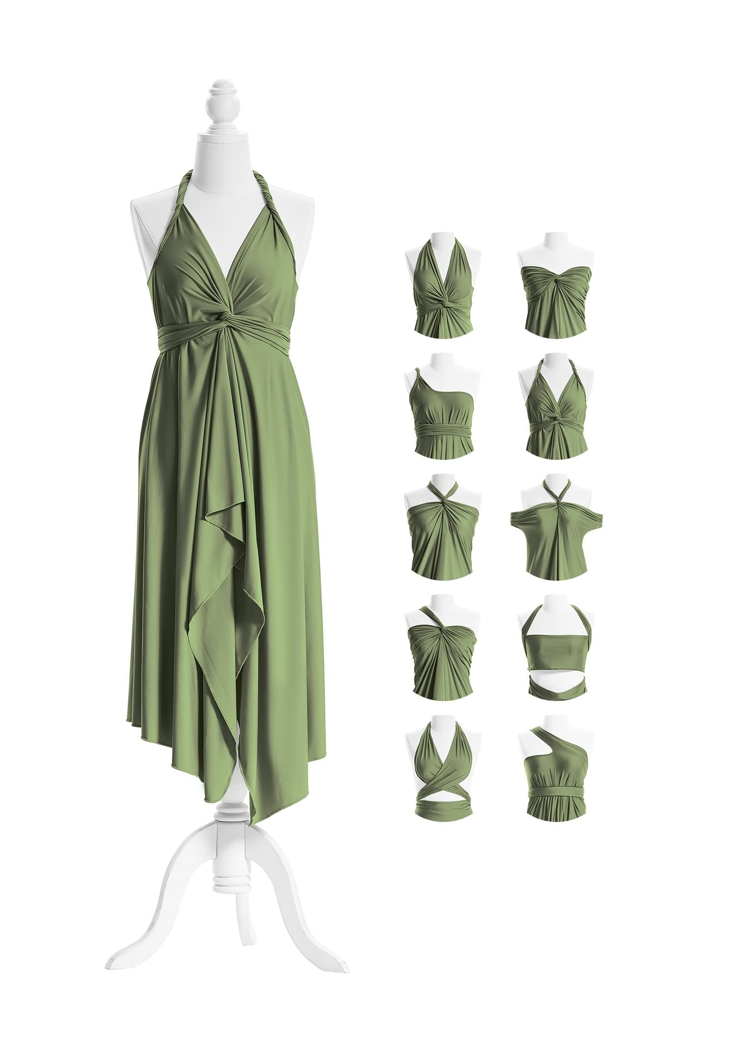 SandSea™ Short Olive Green Infinity Beach Dress