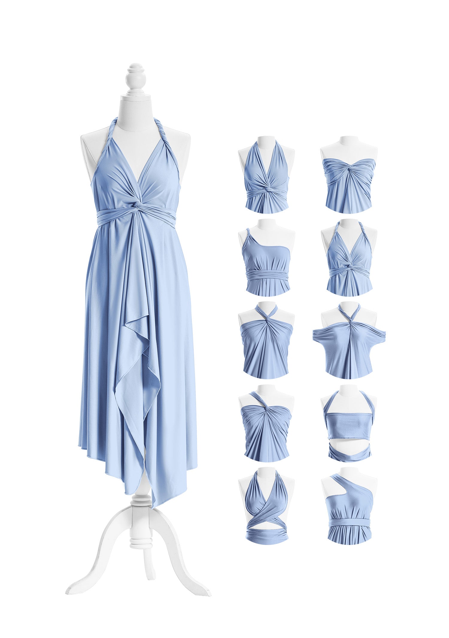 SandSea™ Dusty Blue Short Infinity Beach Dress