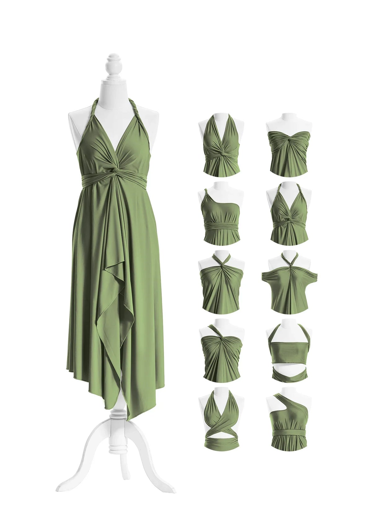 SandSea™ Olive Green Short Infinity Beach Dress