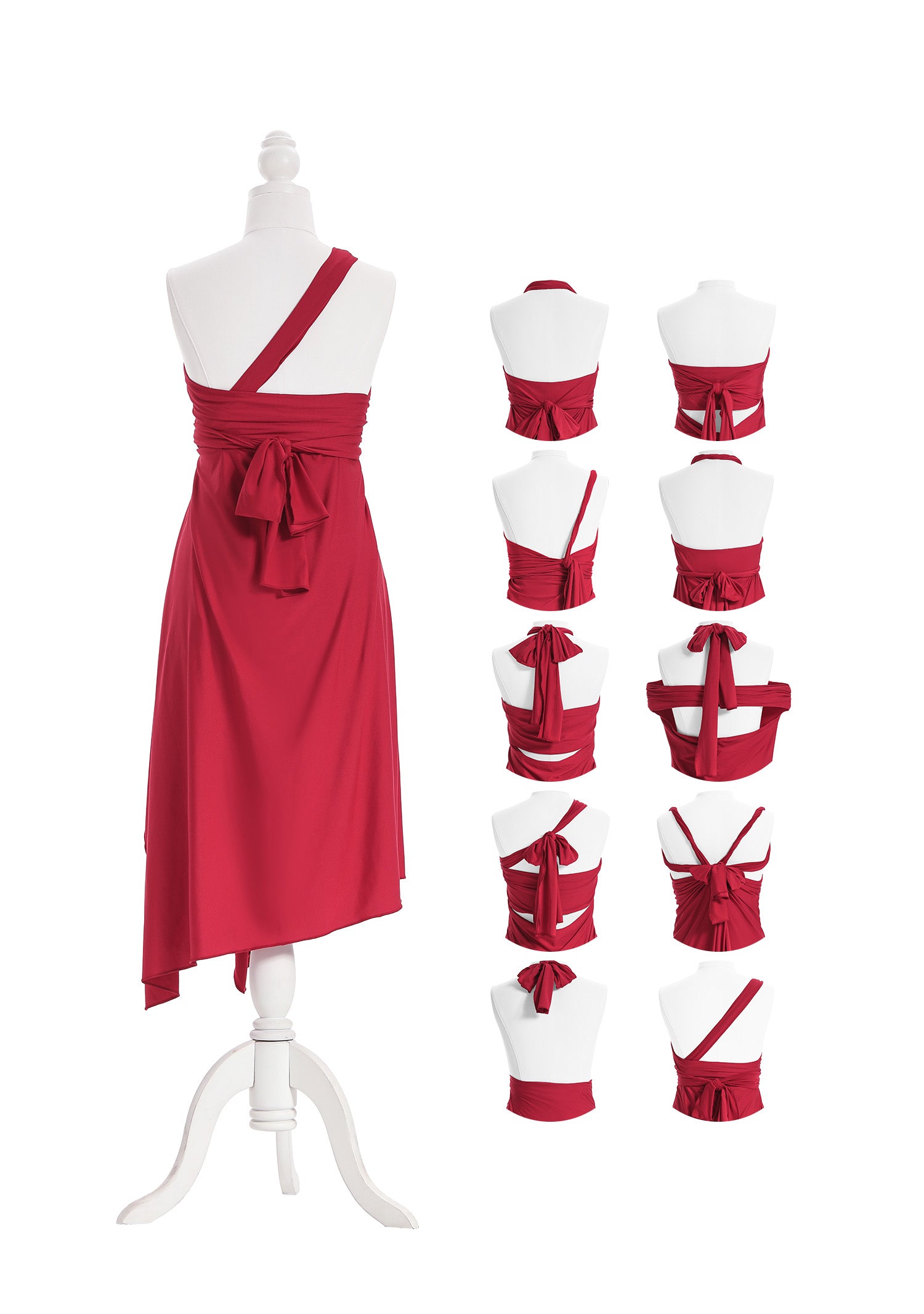 SandSea™ Red Short Infinity Beach Dress Back Styles