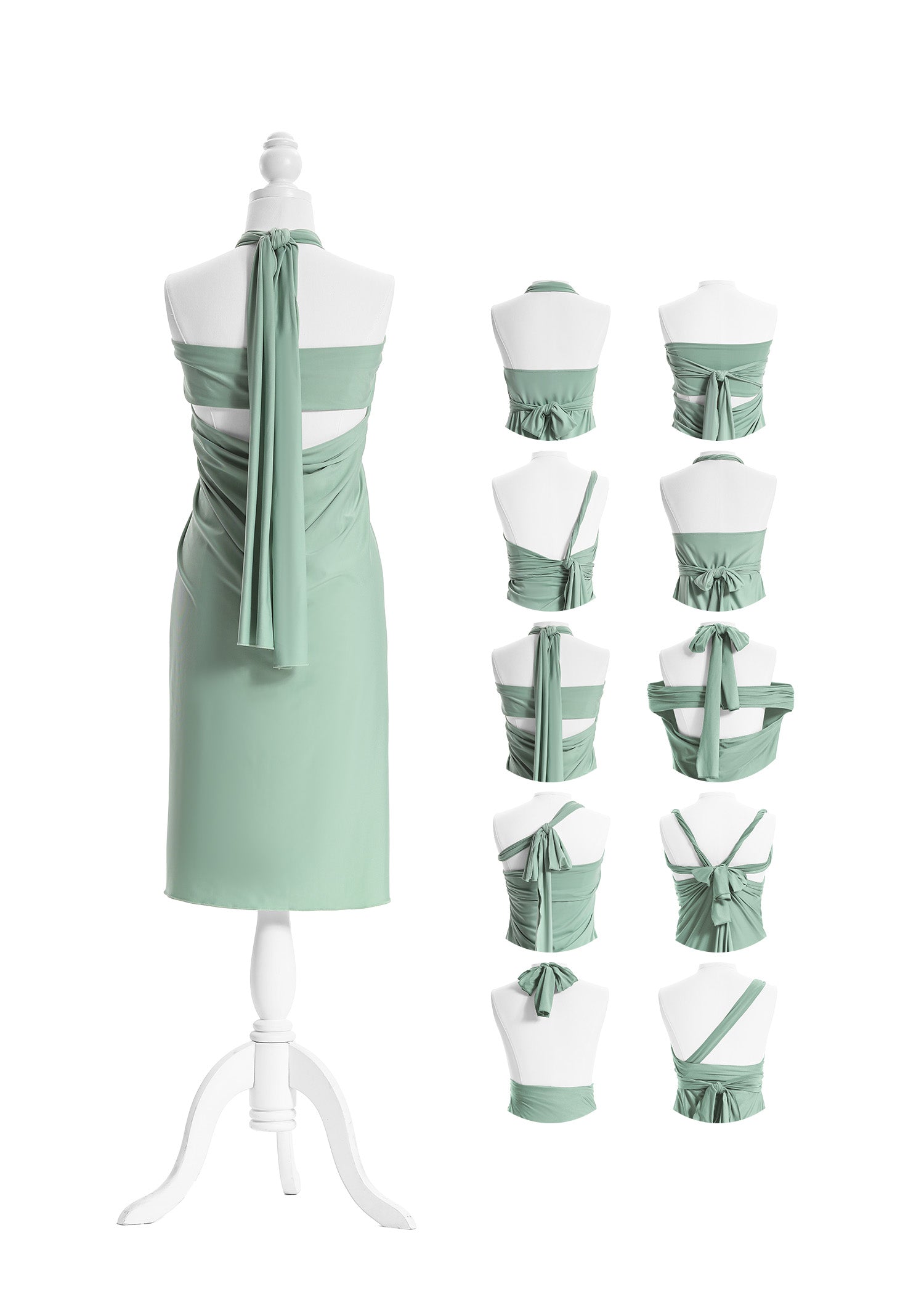 SandSea™ Sage Short Infinity Beach Dress Back Styles