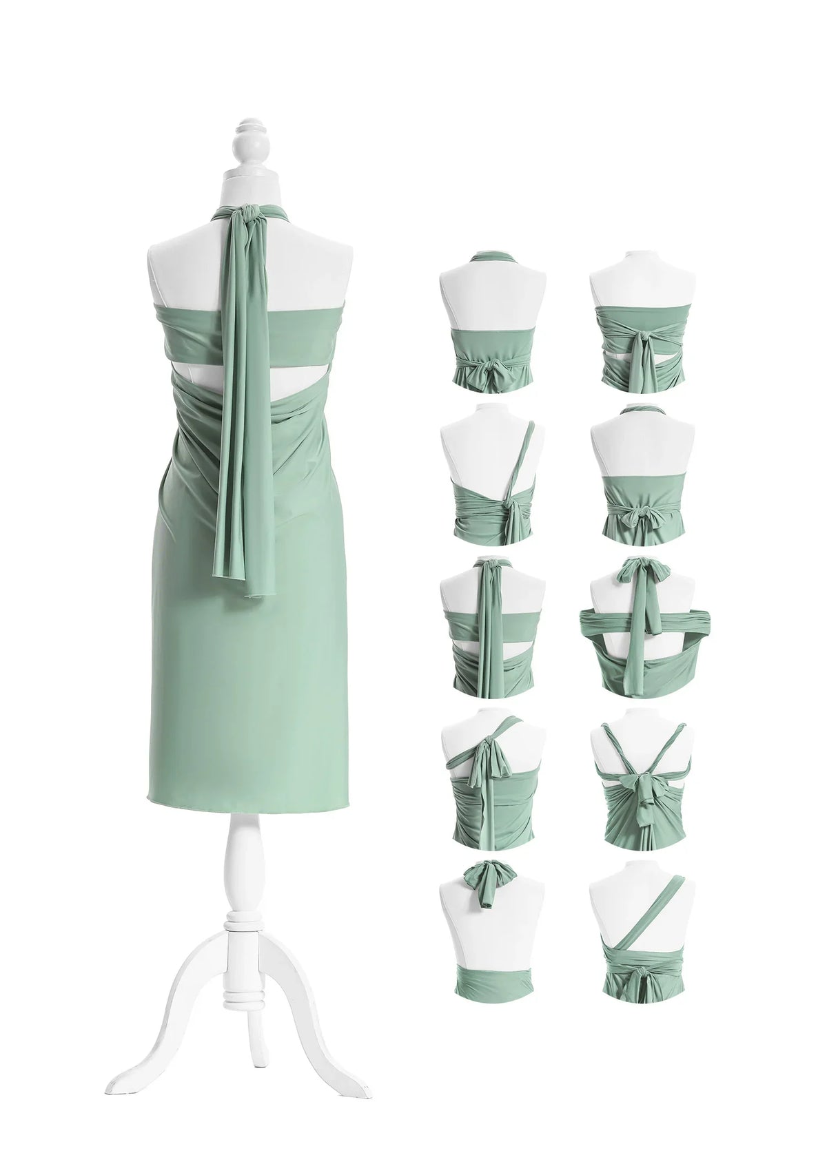 SandSea™ Sage Short Infinity Beach Dress Back Styles