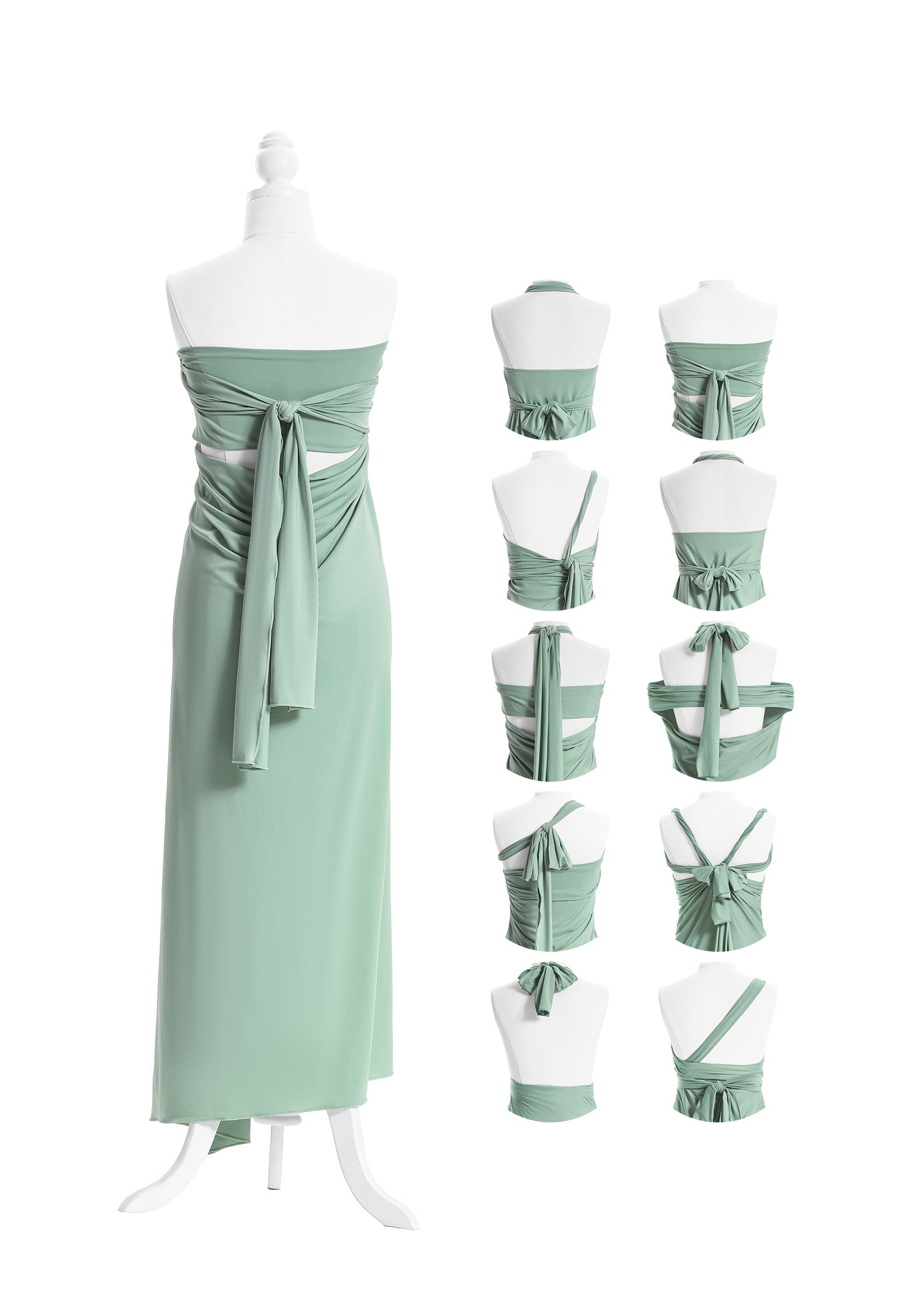 SandSea™ Sage Long Infinity Beach Dress Back Styles