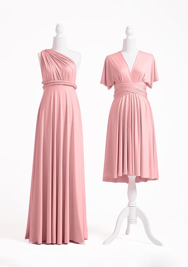 TDY Dusty Rose Maxi Bridesmaid Convertible Dress Infinity Dress