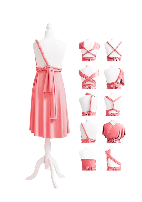 72Styles Coral Pink Midi Infinity Dress Back Styles