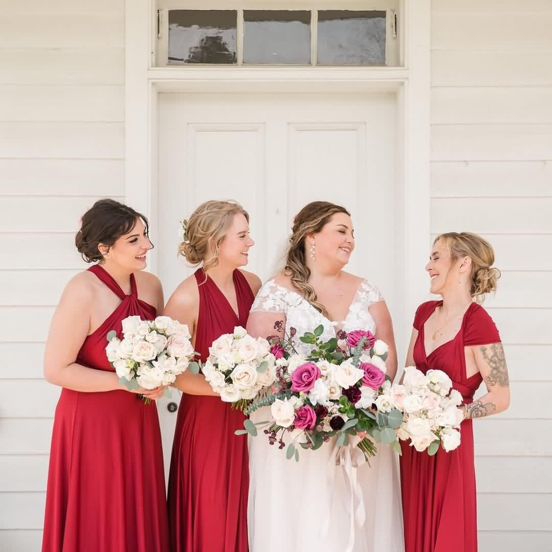 72styles Burgundy Infinity Bridesmaid Dress