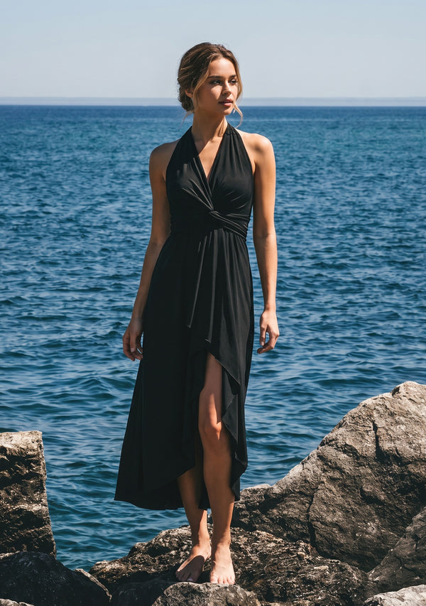 SandSea Black Multiway Beach Dress, Beach Cover Up Dresses, Swimsuit Cover Up Dress, 24 Ways to Wear, More Colors