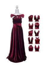72styles Burgundy Velvet Multiway Convertible Infinity Dress
