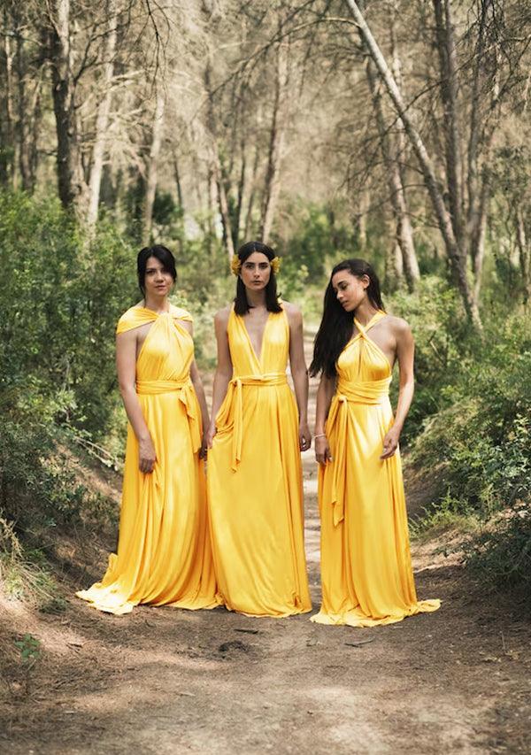 matte gold infinity dress Classic Multiway Infinity Bridesmaid Dress In Gold - Formal Dresses For Sale