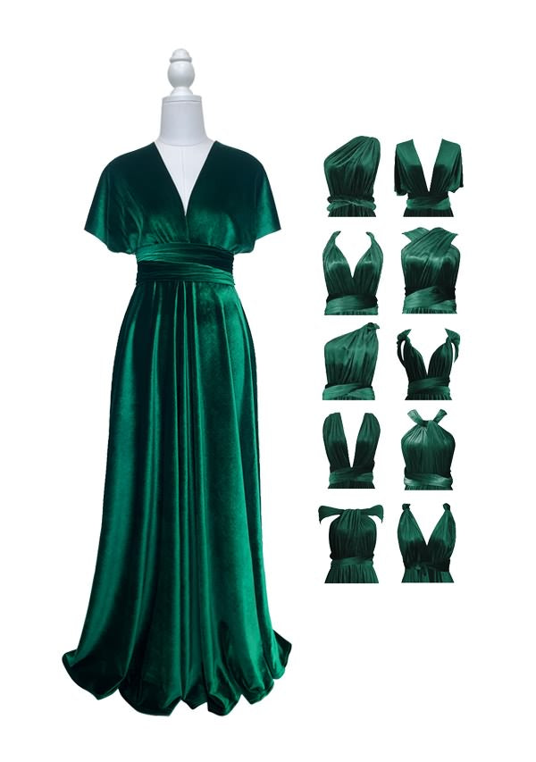 72styles Green Velvet Multiway Convertible Infinity Dress
