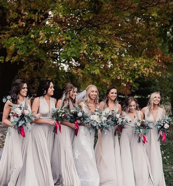 72styles Silver Grey Infinity Bridesmaid Dress