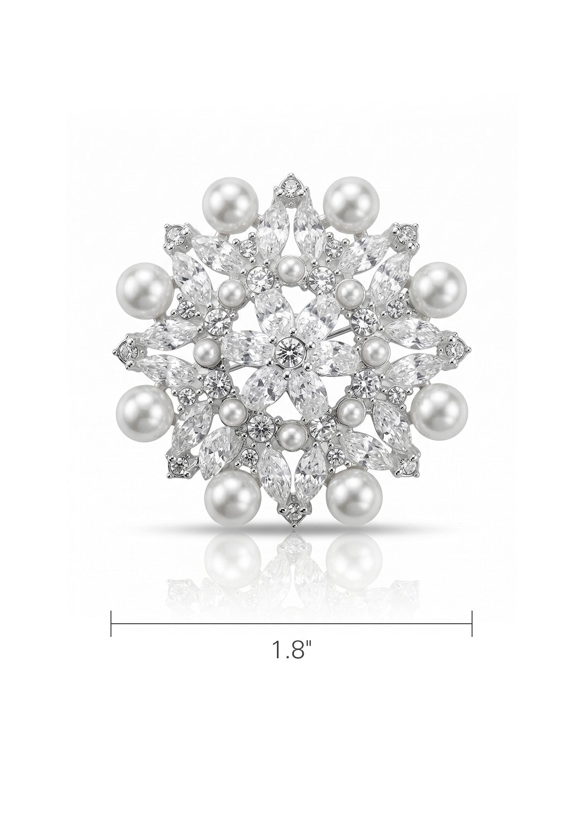 Bloemenbroche met parels en strass voor Infinity-jurk