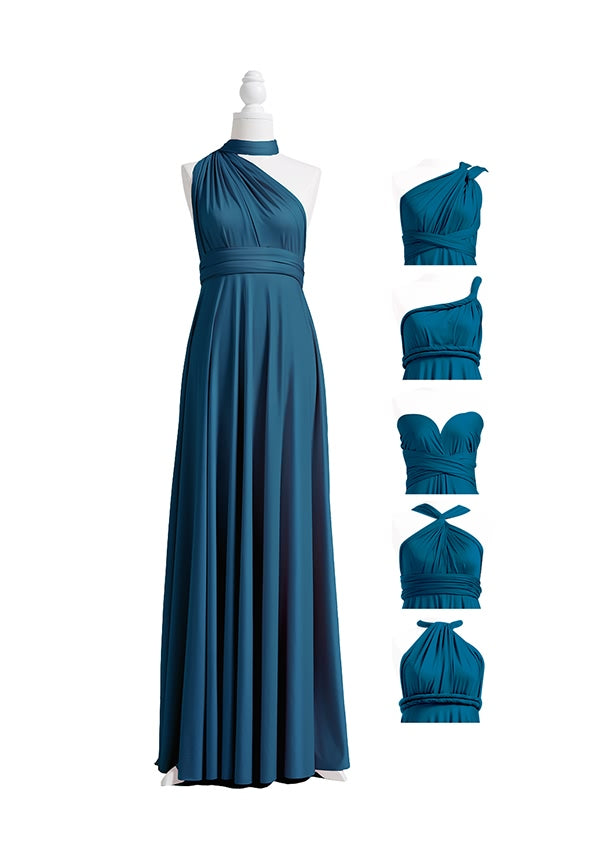 Teal Blue Multiway long Infinity Dress
